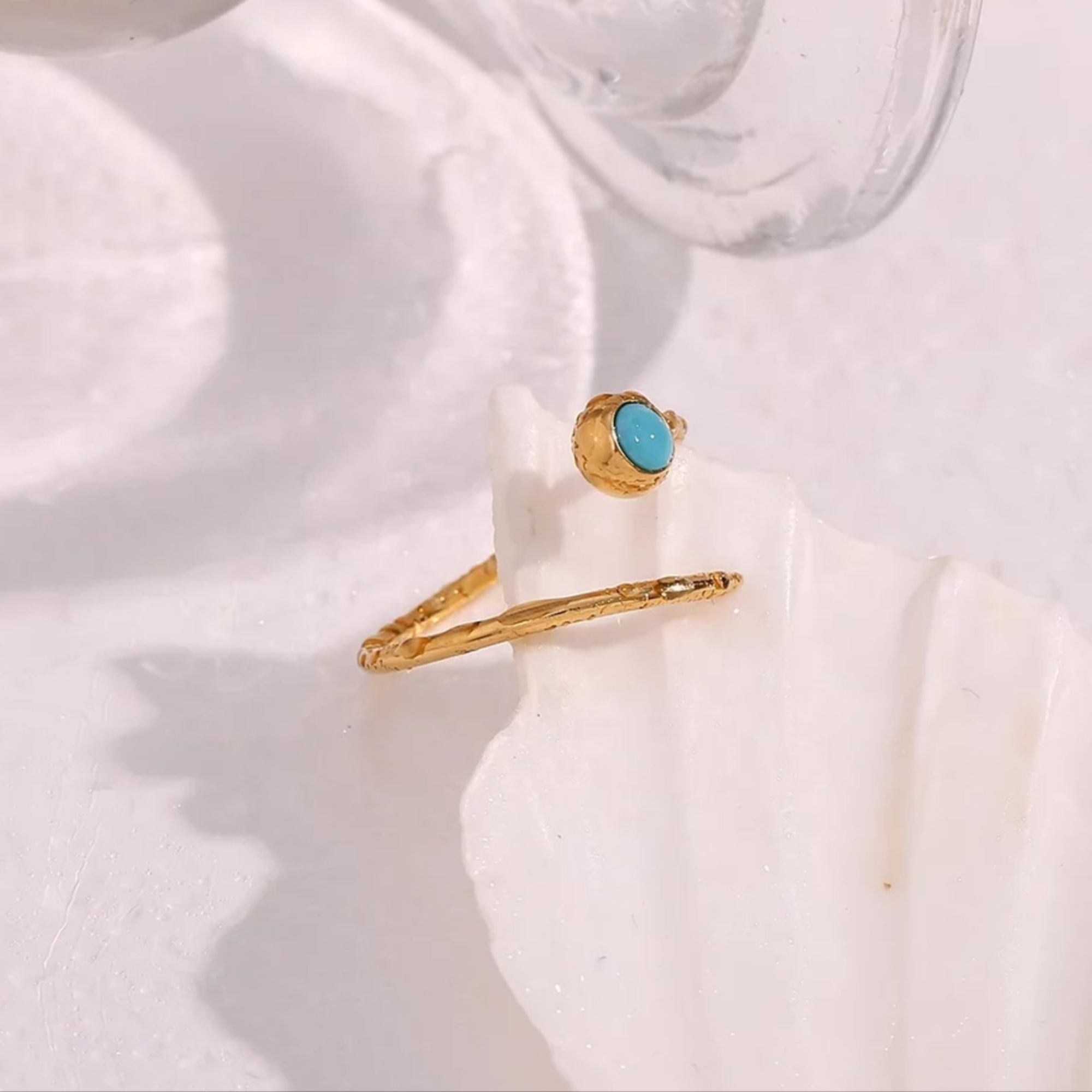 Wren Natural Turquoise stone open ended ring