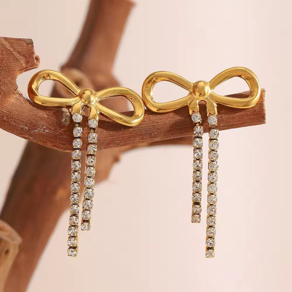 Poise Bow Drop Earrings