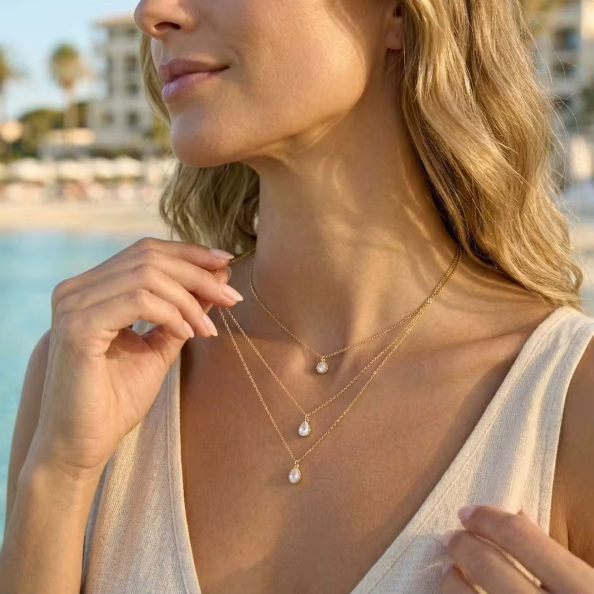 Dewdrop layered Necklace