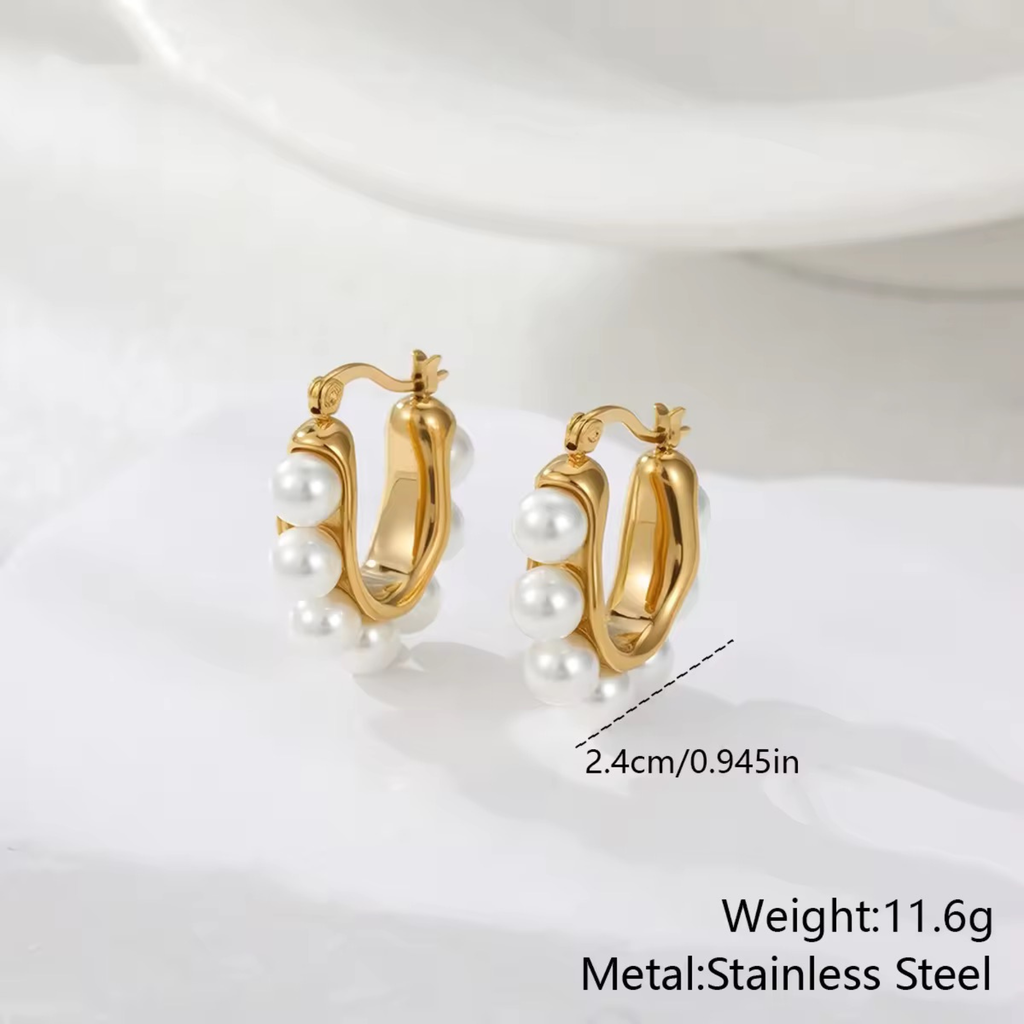 Pearly Swirly Hoops