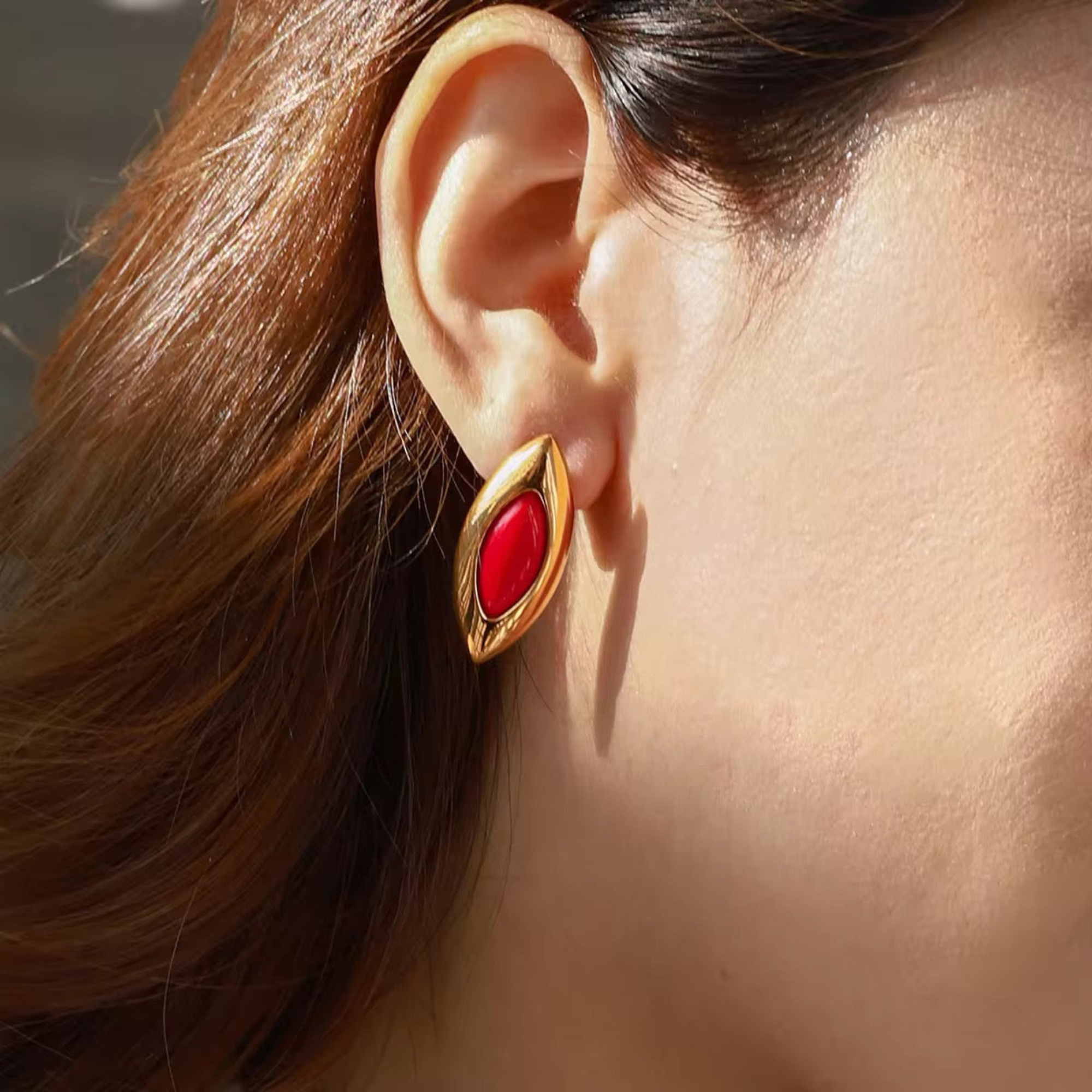 Crimson Leaf Studs