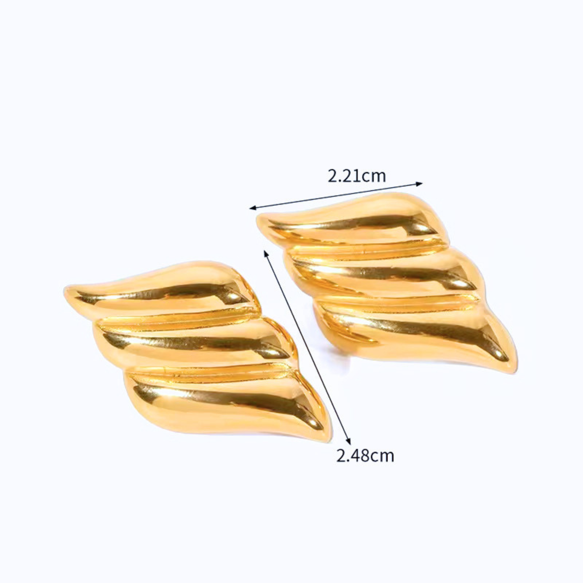 Golden Ripple Set ( Necklace + Earrings)
