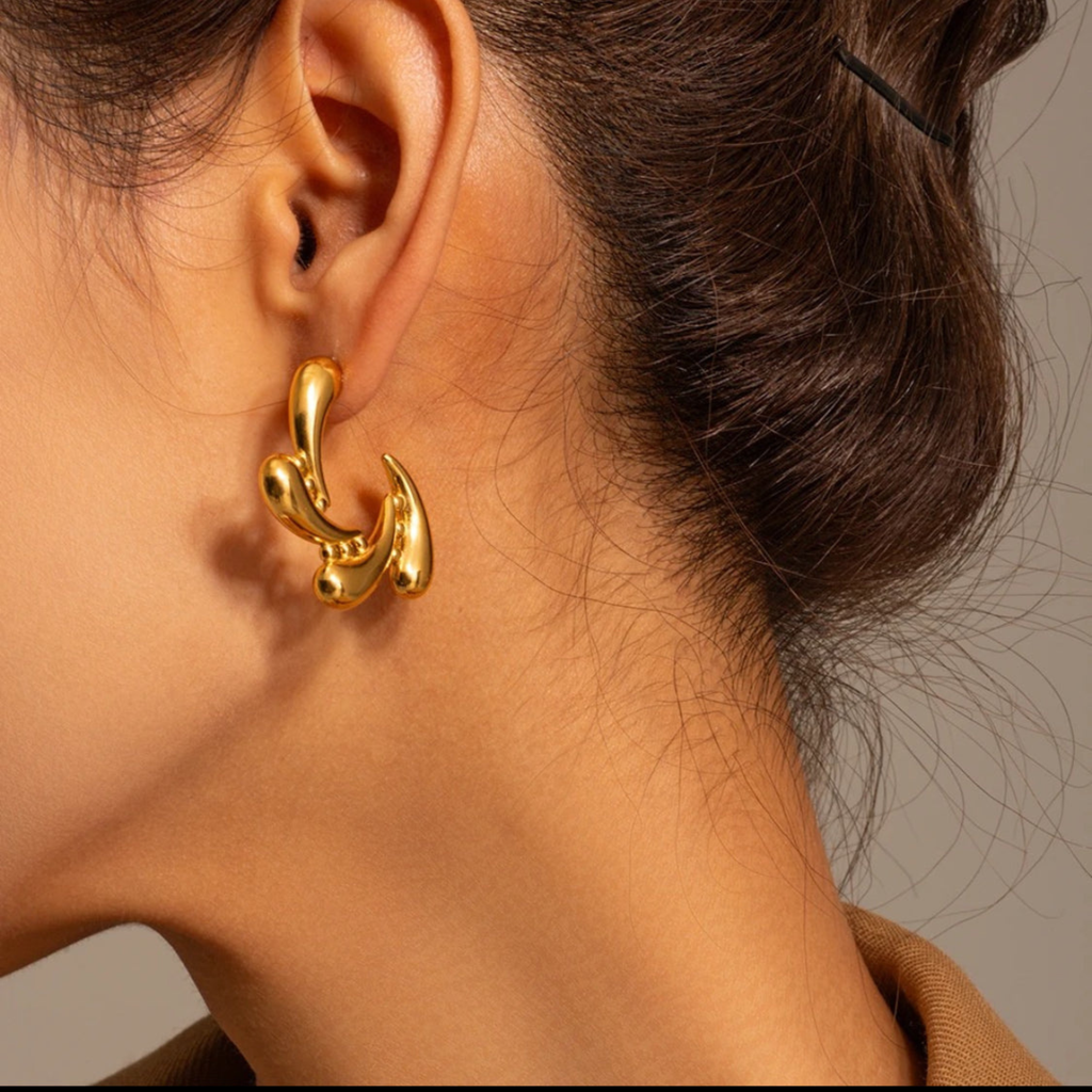 Aqua Drop Twirl Earring