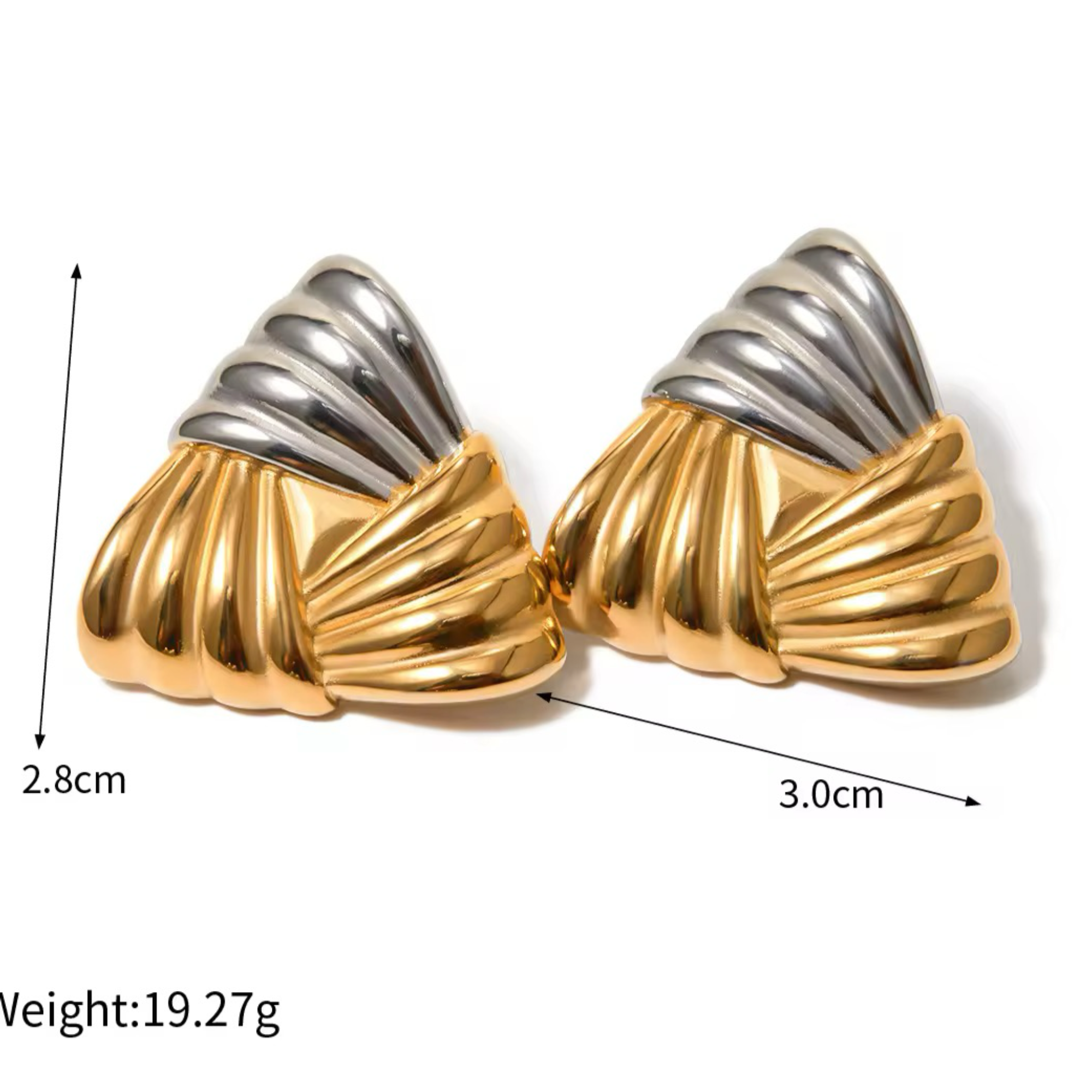 Dual Tone Triangular Studs