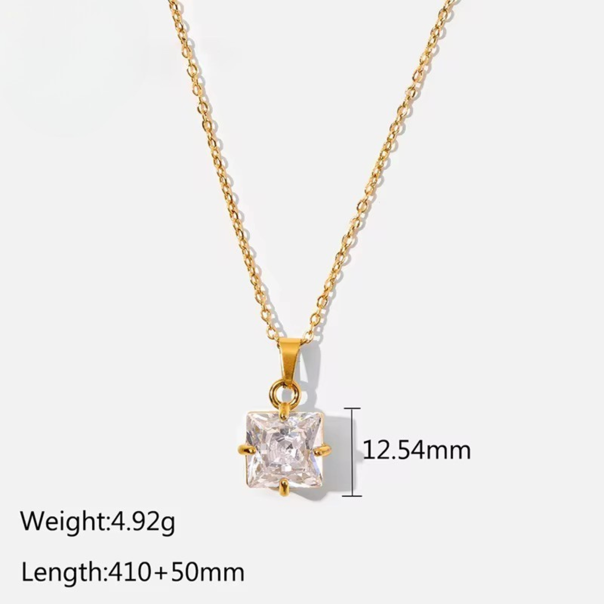 Brianna Square Zircon Necklace