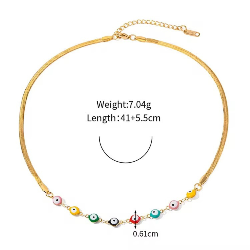 Rainbow Evil Eye Necklace