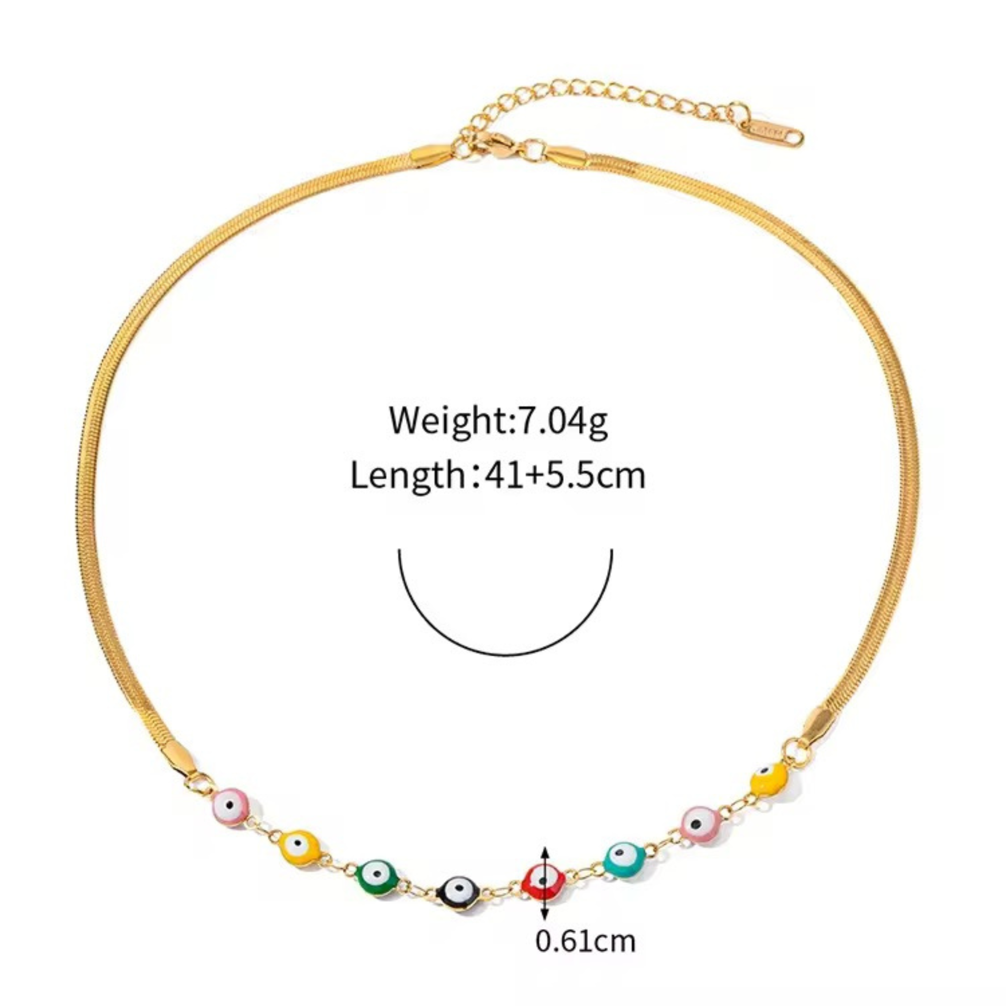 Rainbow Evil Eye Necklace
