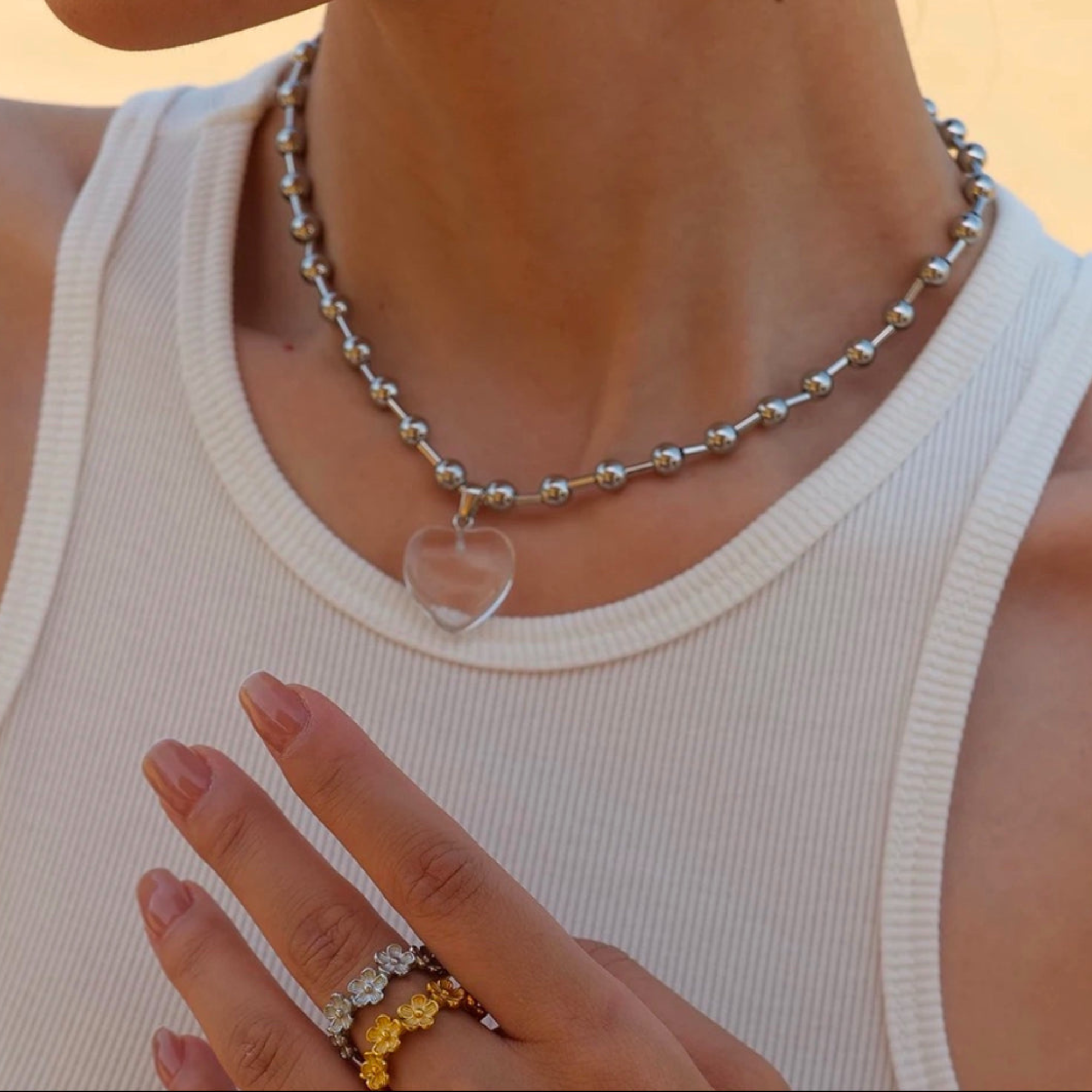 Beaded Heart Necklace