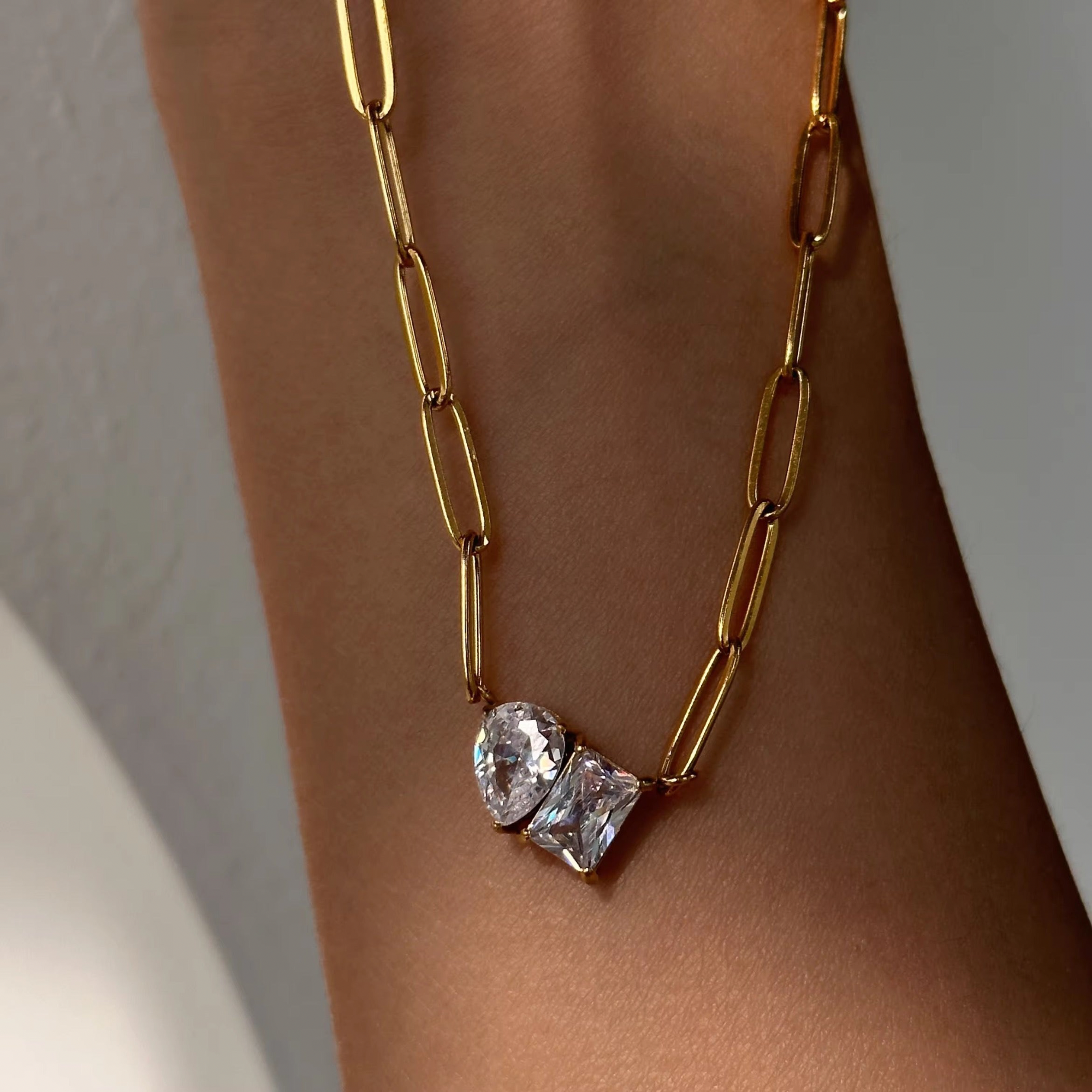 Twinning Zircon Necklace