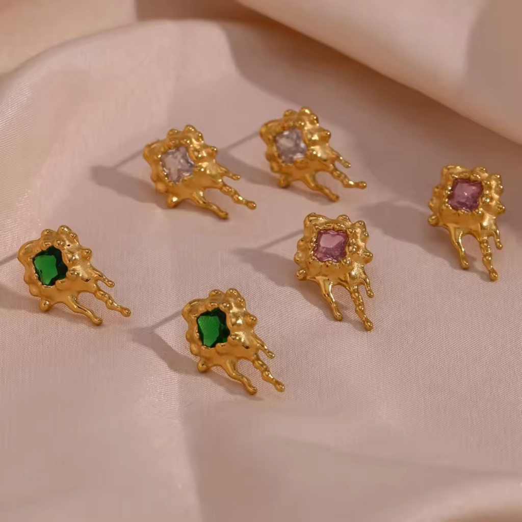 Molten Gold Stone Studs