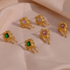 Molten Gold Stone Studs