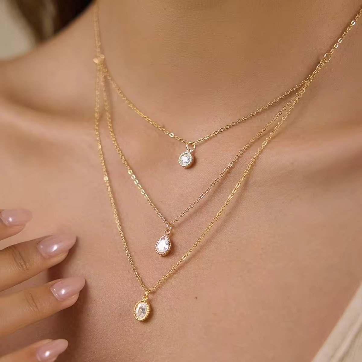 Dewdrop layered Necklace