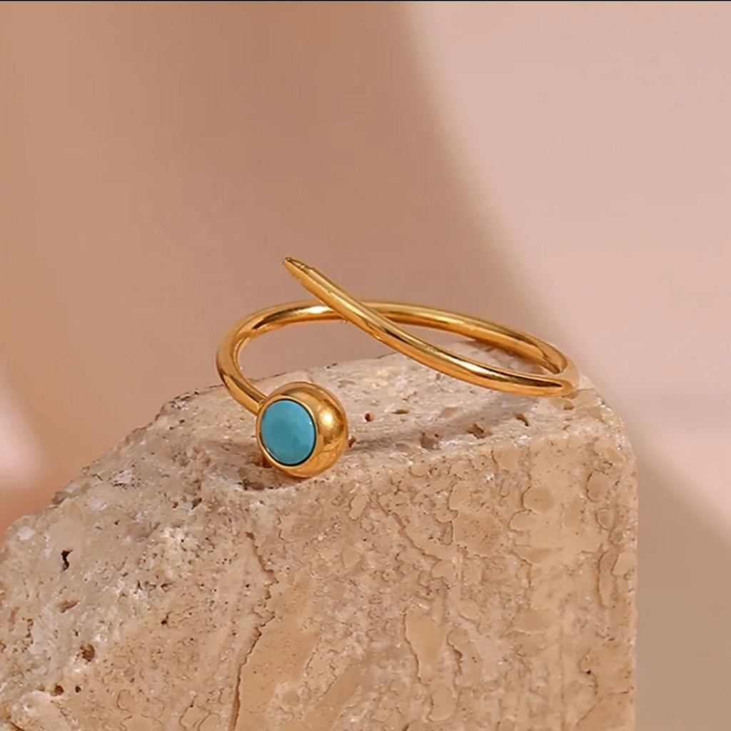 Wren Natural Turquoise stone open ended ring