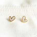 Mini Shell Heart Studs