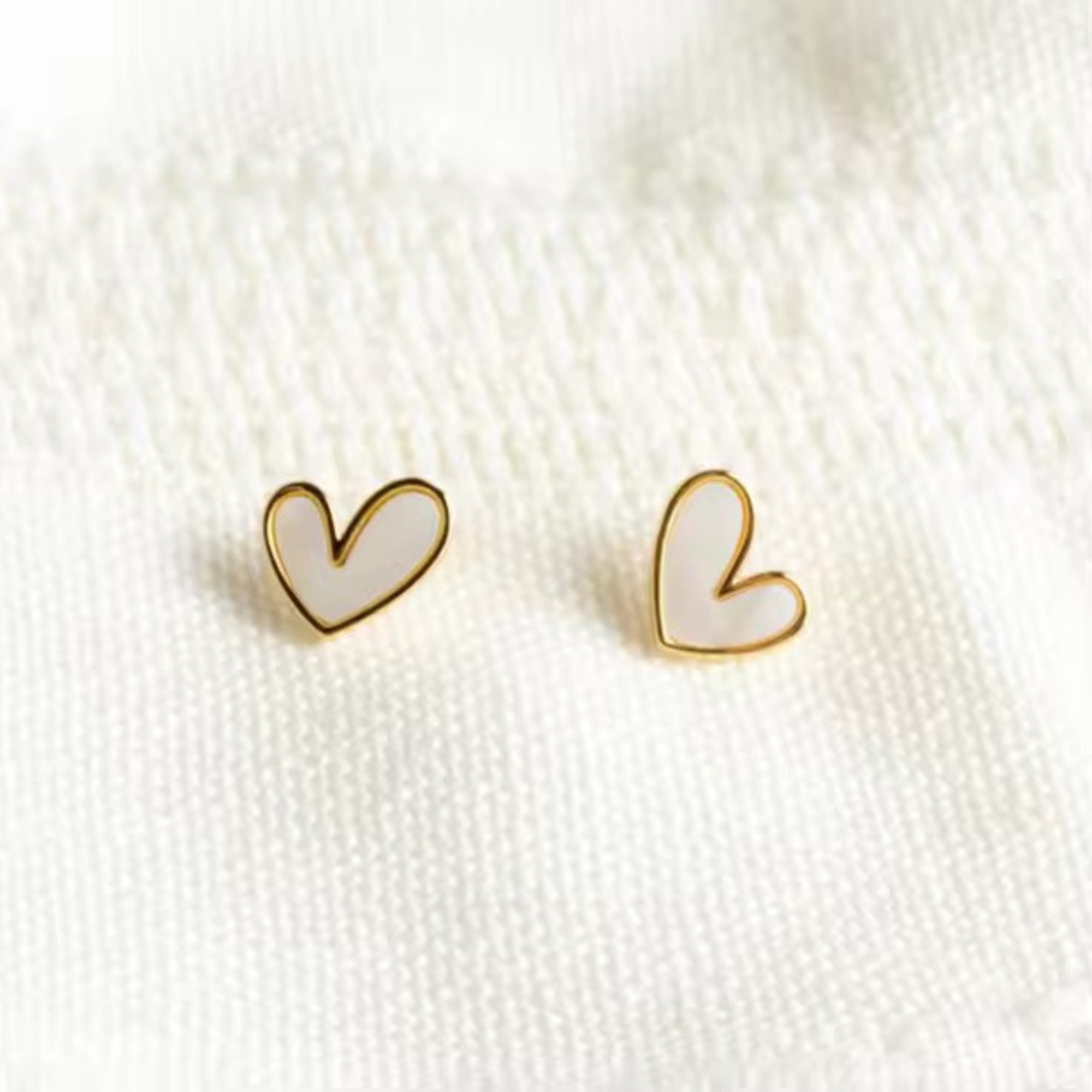 Mini Shell Heart Studs