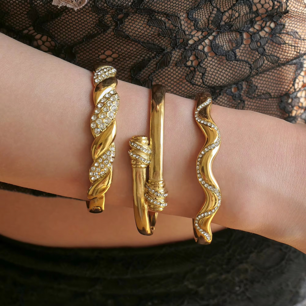 Twisted Crystal Bangle