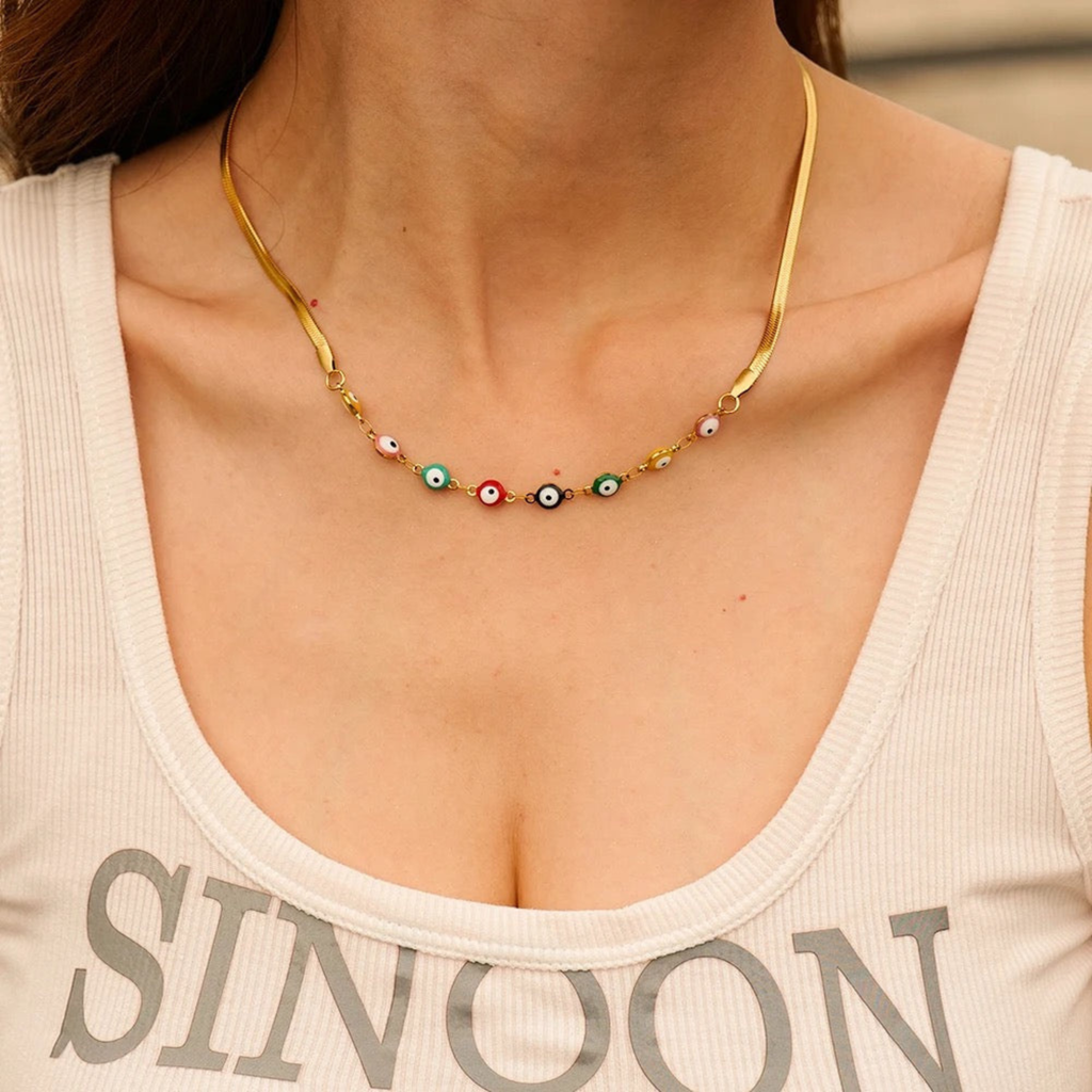 Rainbow Evil Eye Necklace