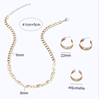 Athenis Brand Inspired Set ( Necklace + Earrings + Ring )