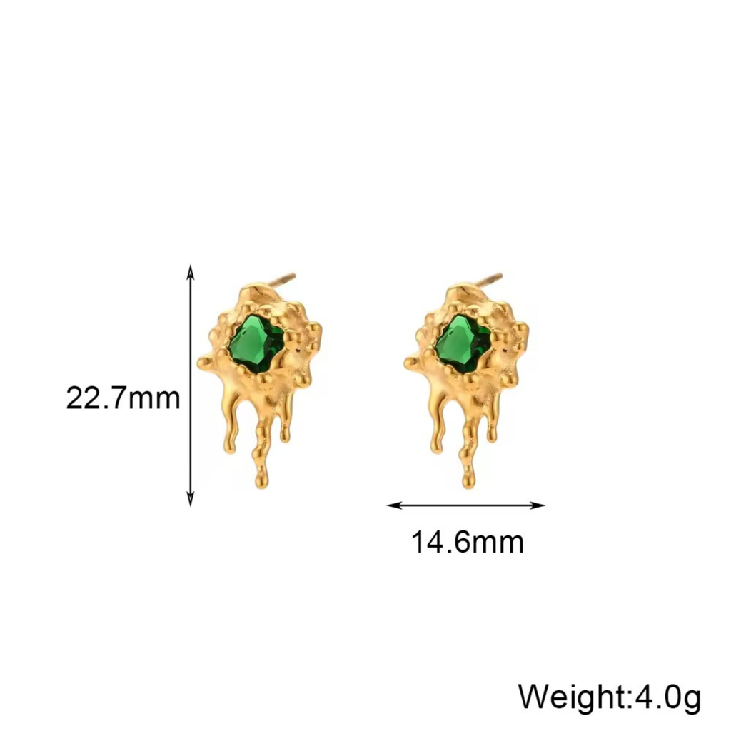 Molten Gold Stone Studs