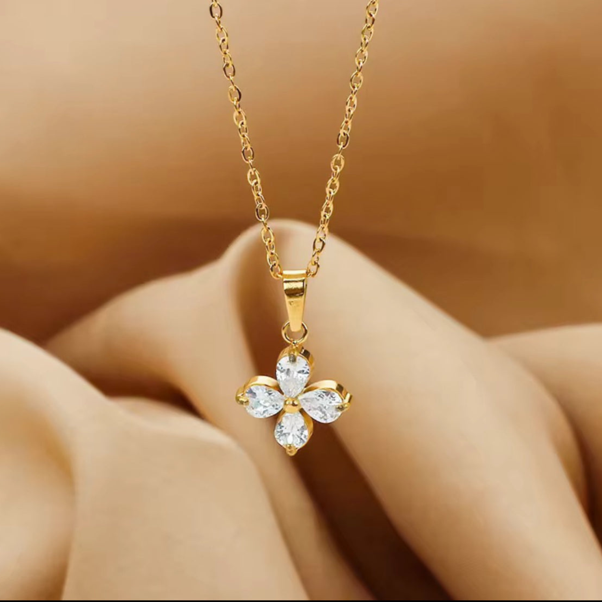 Four Petal Flower Necklace