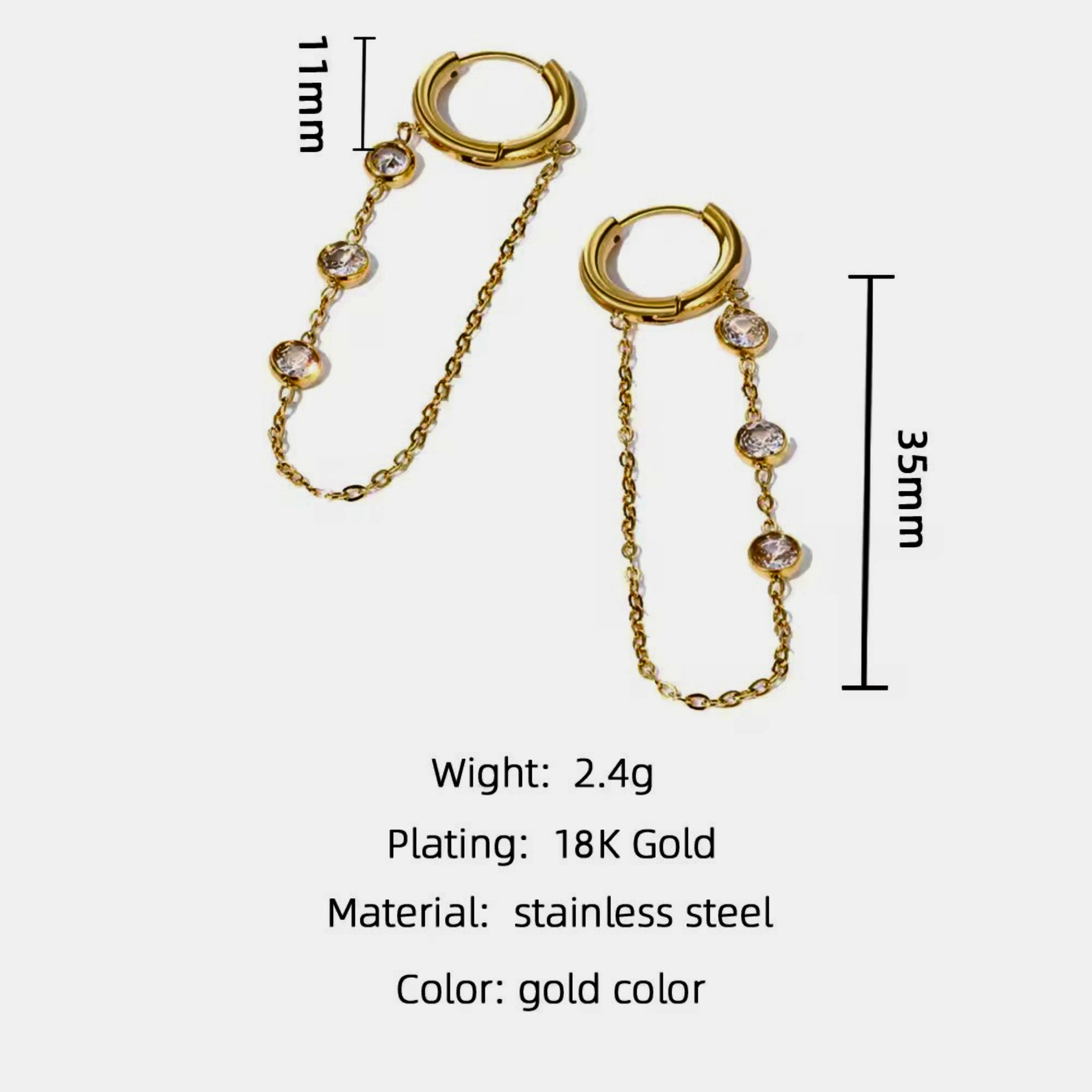 Celeste Chain Drop Earrings