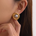 Dual Tone Orbit Earrings
