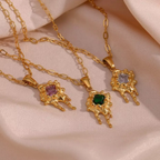 Molten Gold Stone Necklace