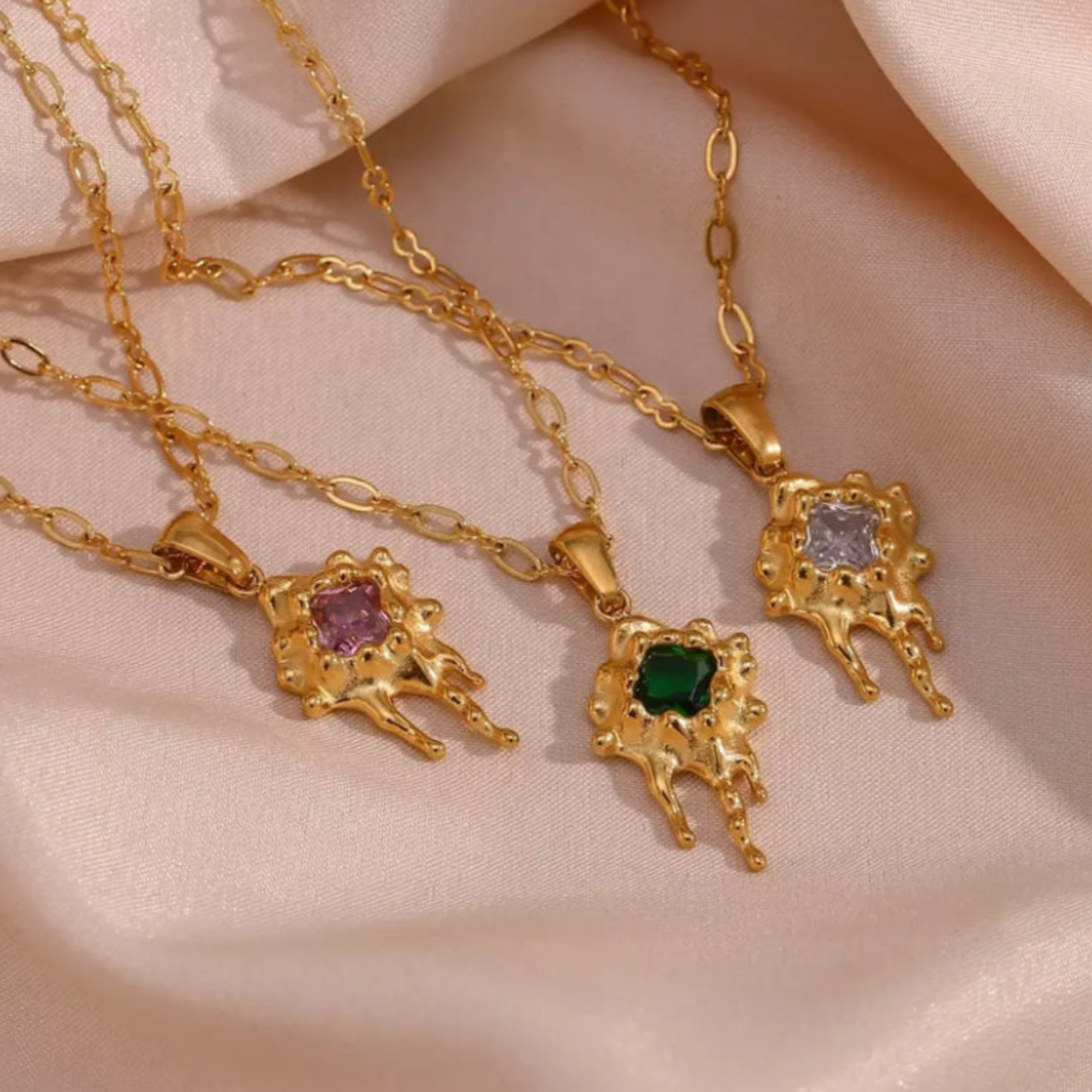 Molten Gold Stone Necklace