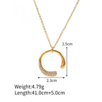 Ariel Zircon Studded Crescent Moon Necklace