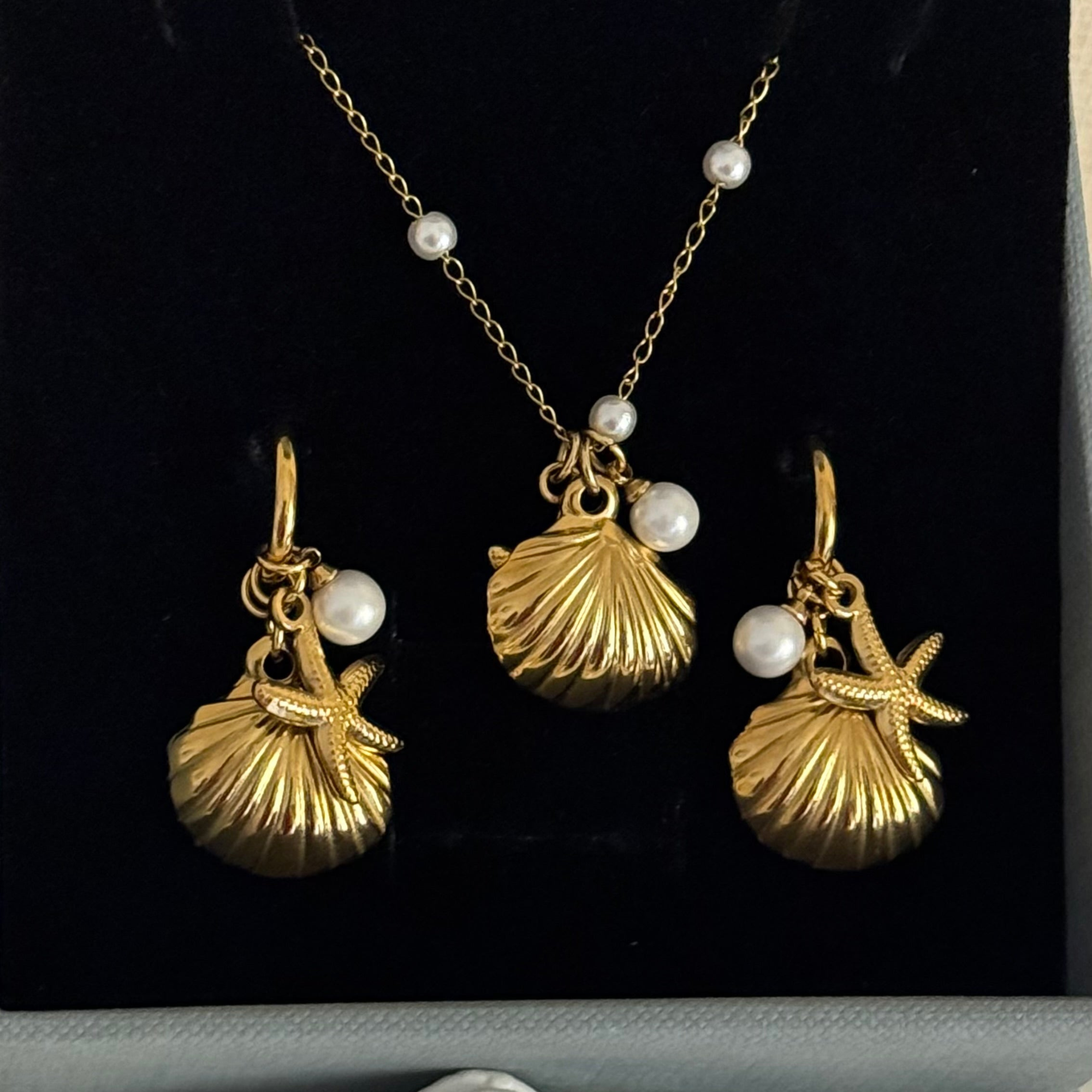 Starlit Shores Set ( Necklace and Earrings)