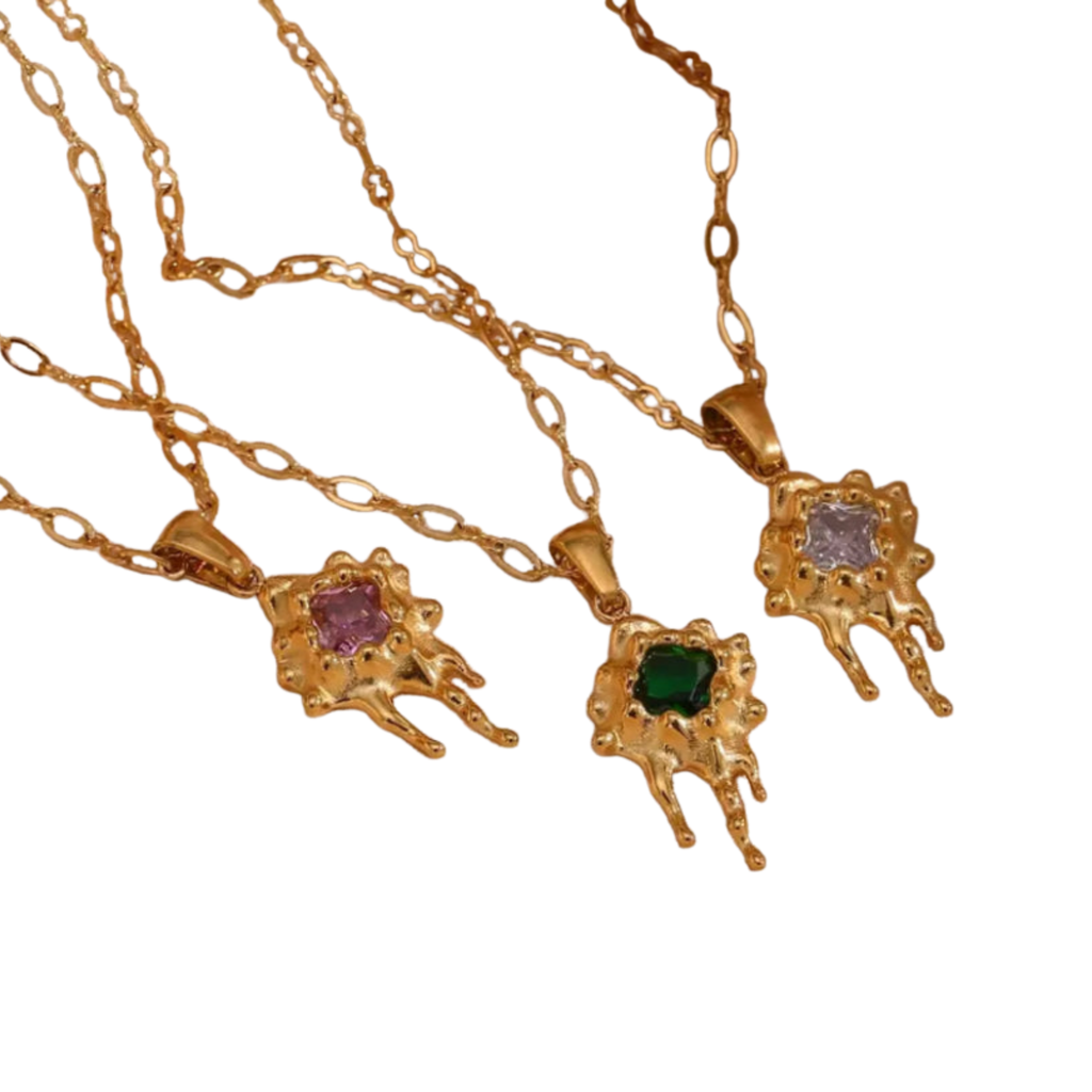 Molten Gold Stone Necklace