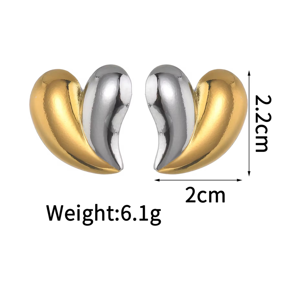 Kaizo Half n Half Heart Earrings