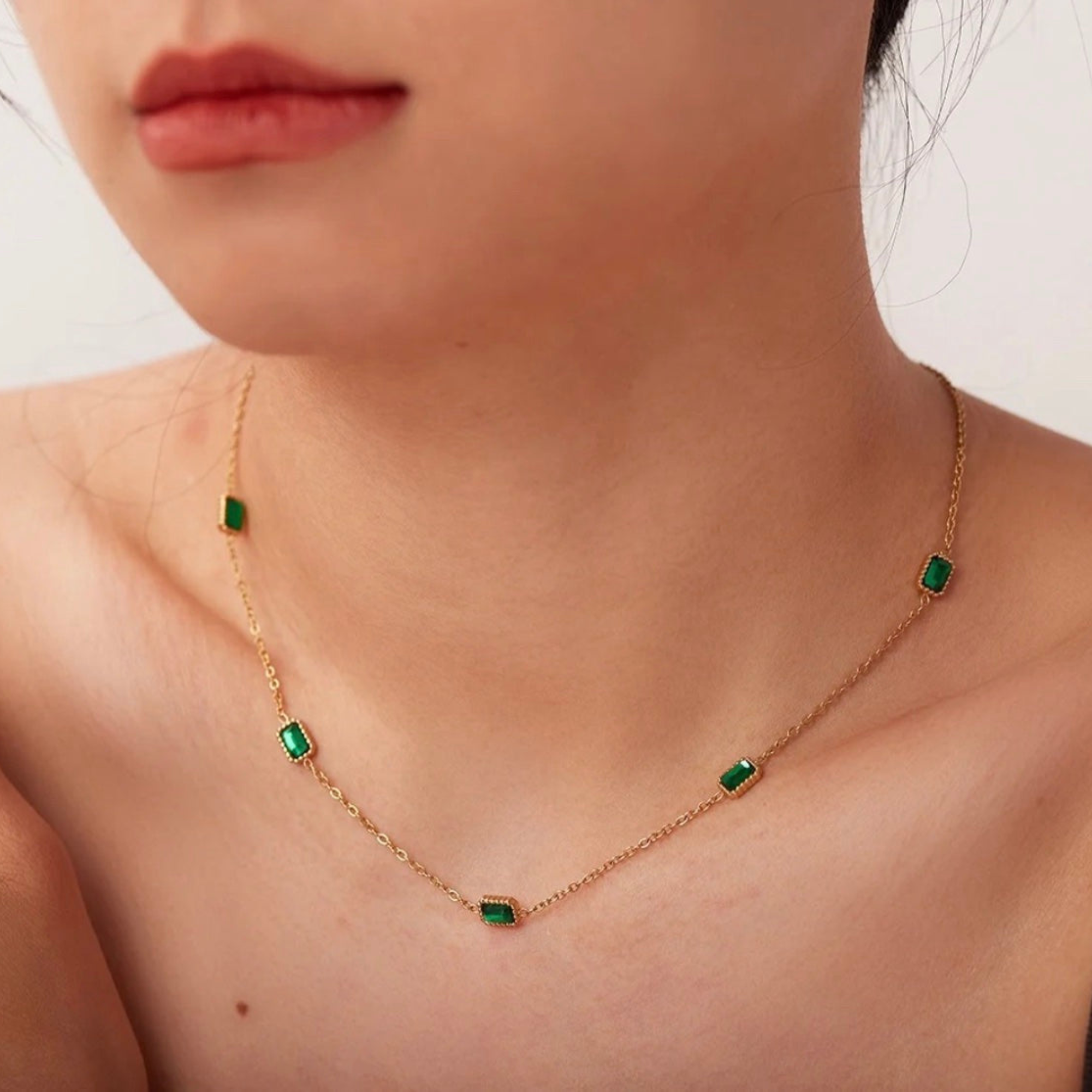 Quinn Green Stone Necklace