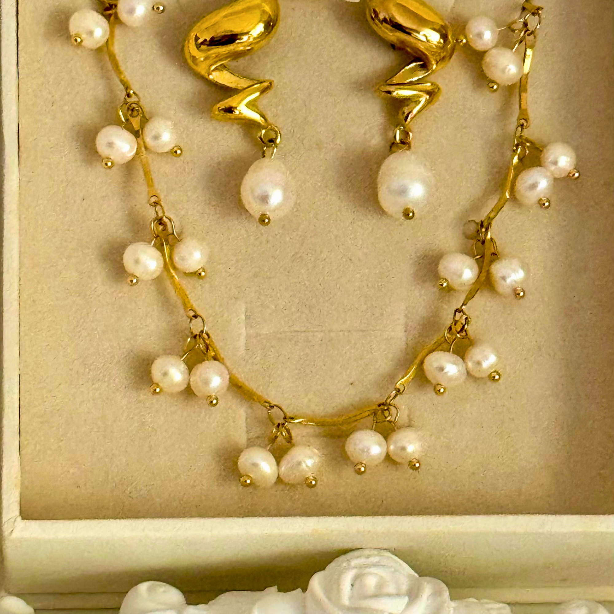 Blair Pearl Tassel Set ( Necklace and Earrings)