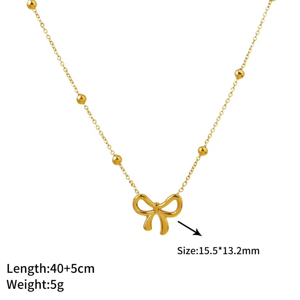 Beaded Bow Necklace