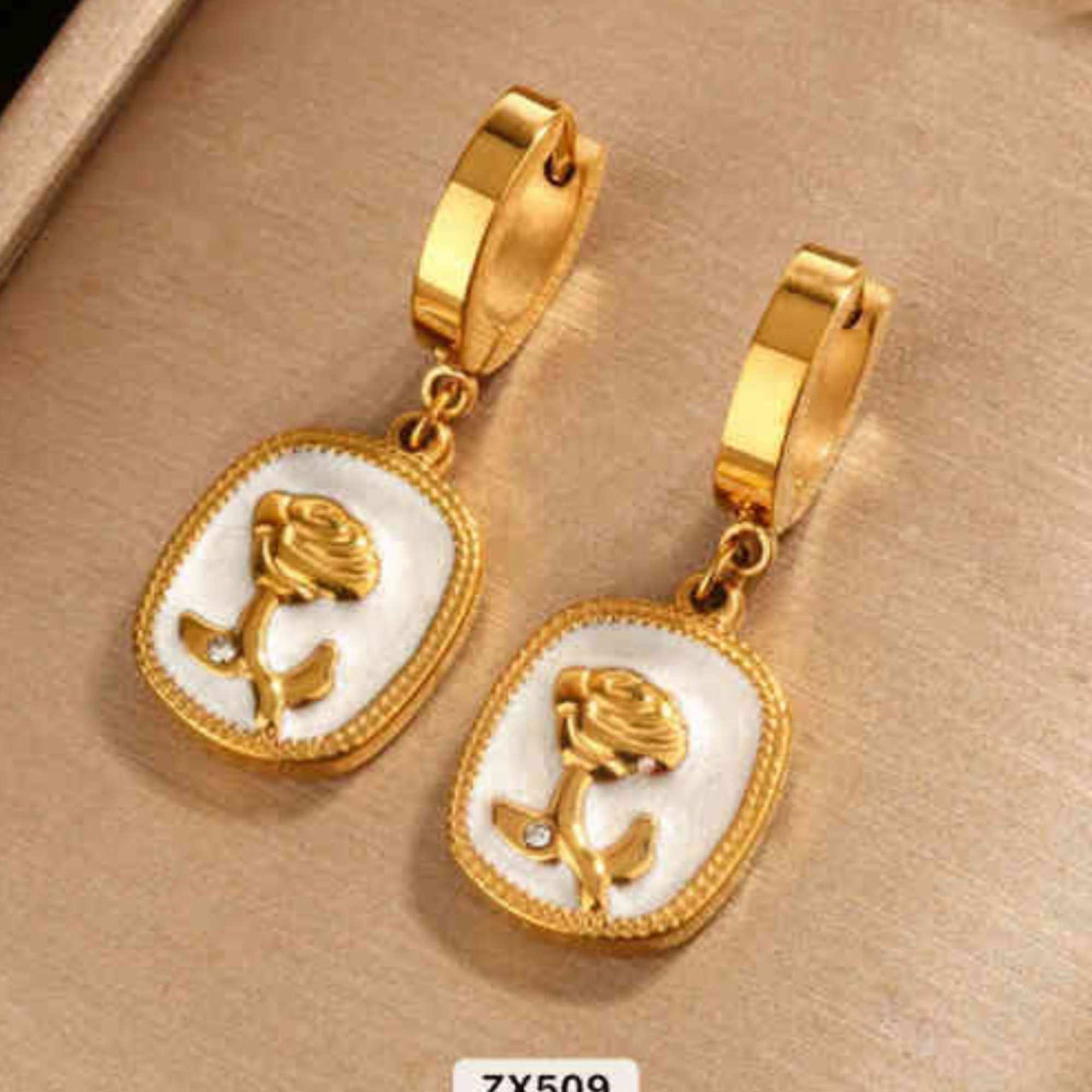 Rose Carved Hoops