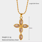Celestial Petal Cross Necklace