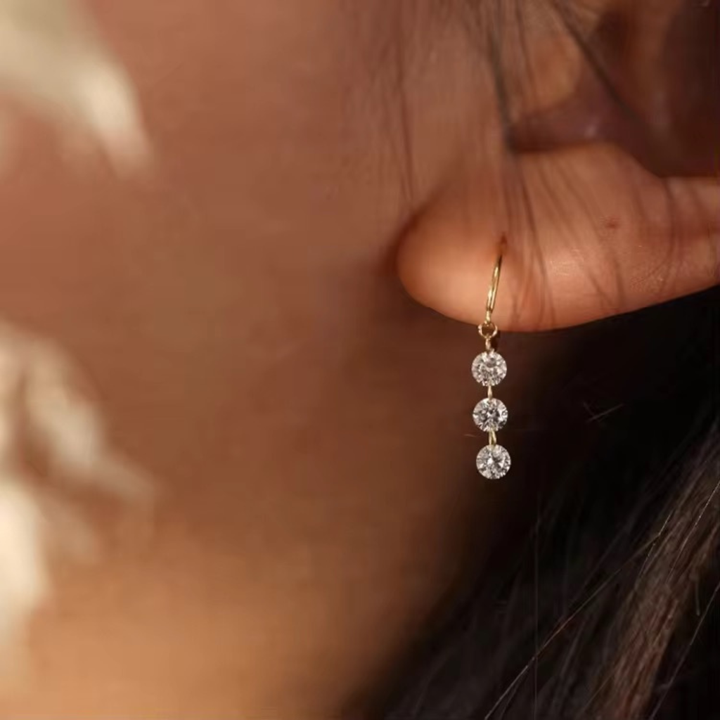 Zircon Drop Hoops