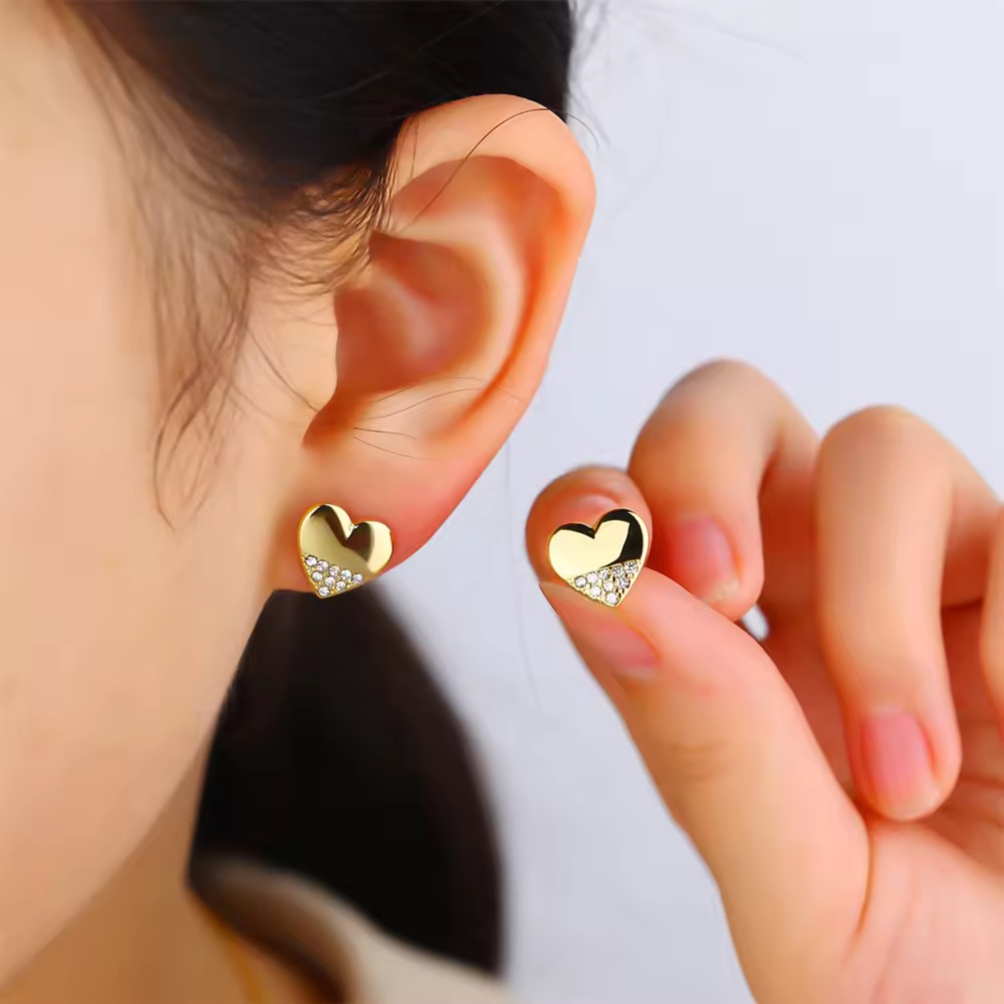 Hope heart studs