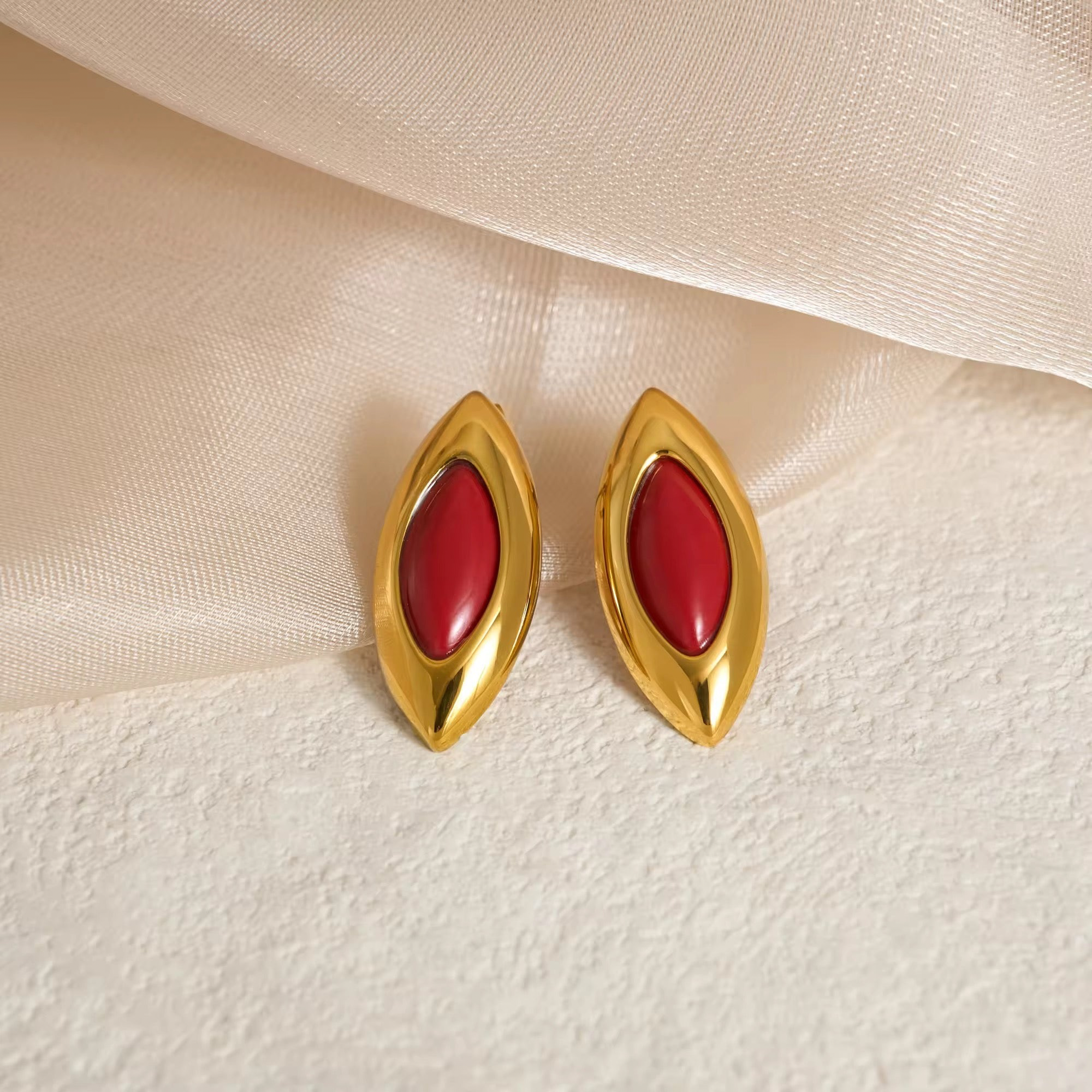 Crimson Leaf Studs