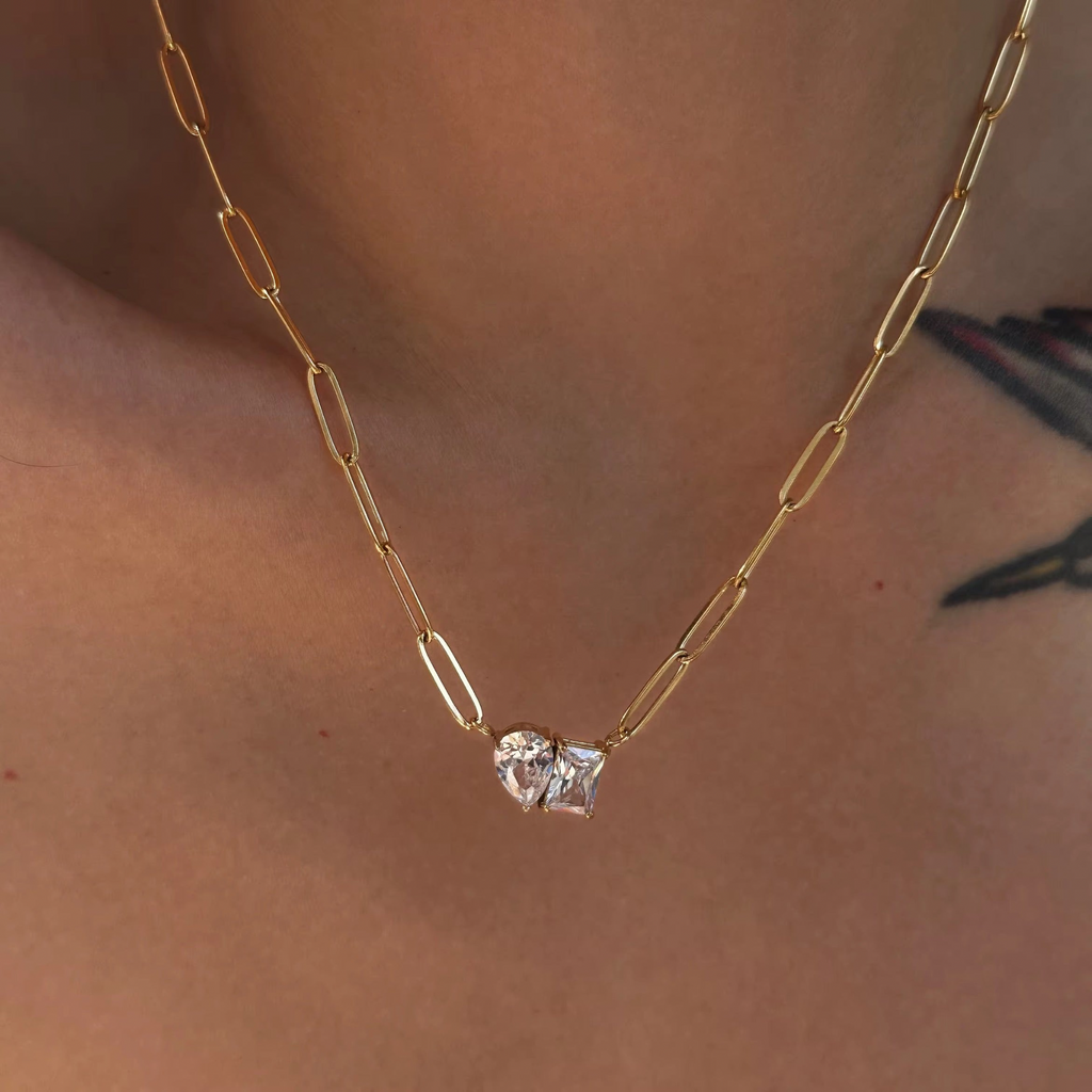 Twinning Zircon Necklace