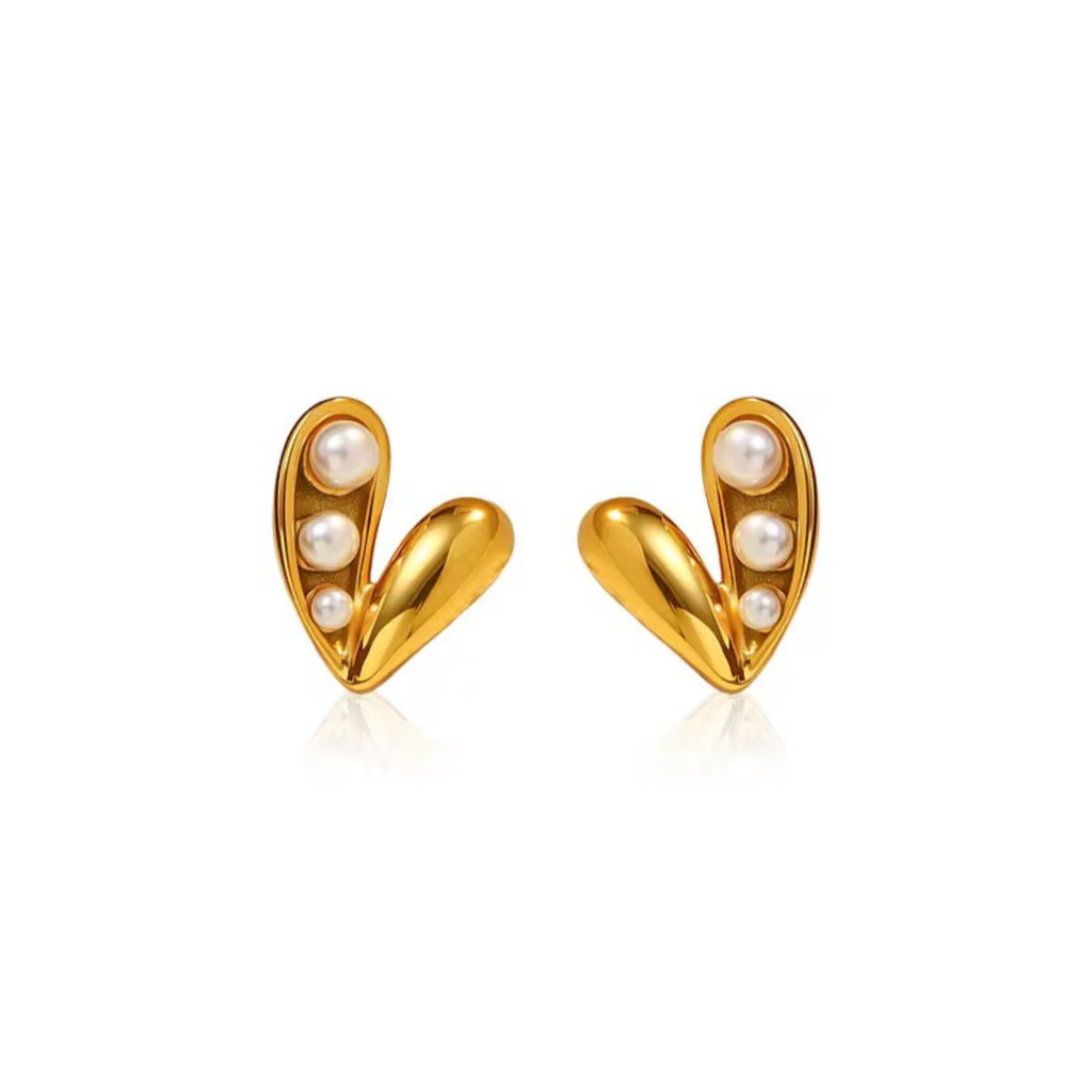 Pearly Heart Earrings
