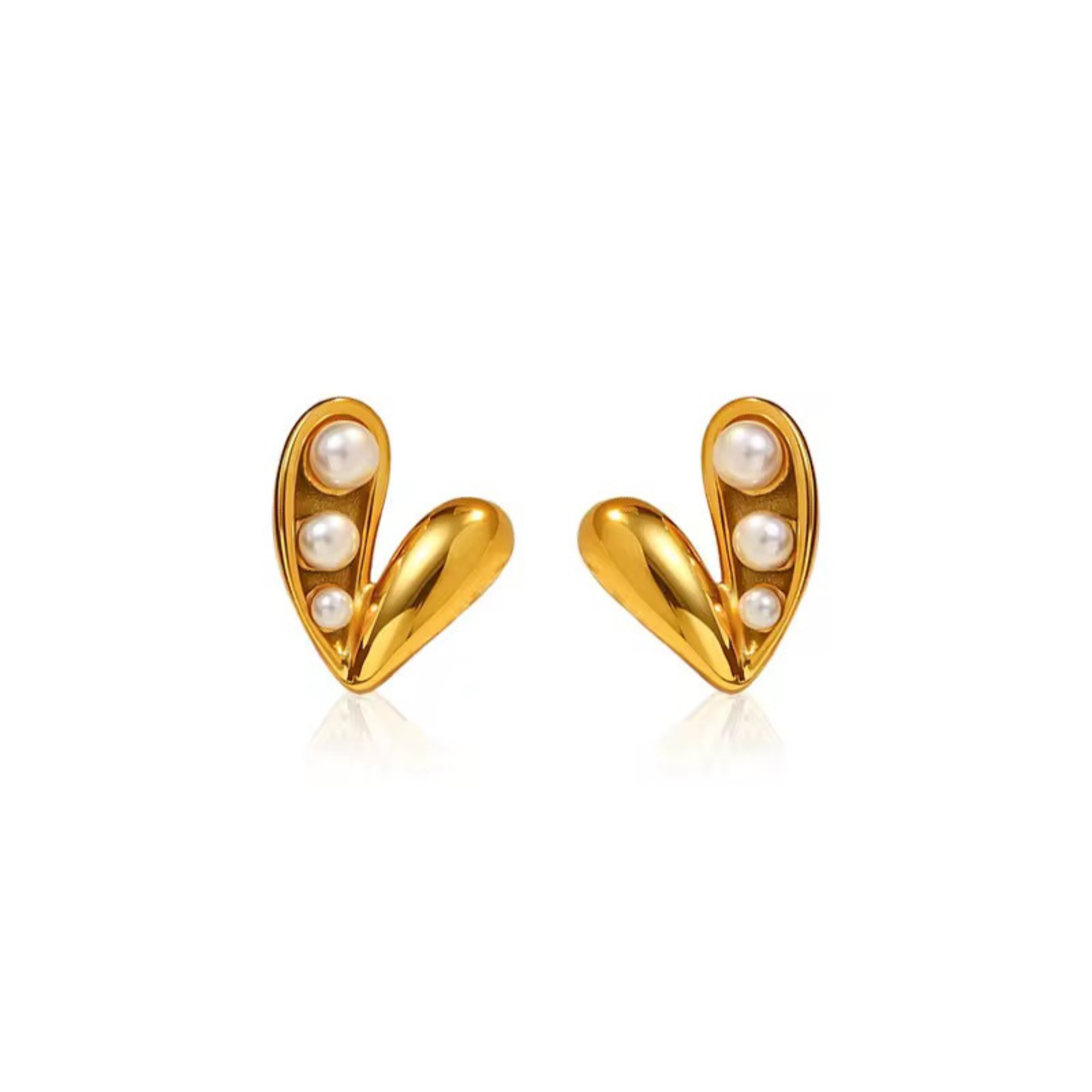 Pearly Heart Earrings