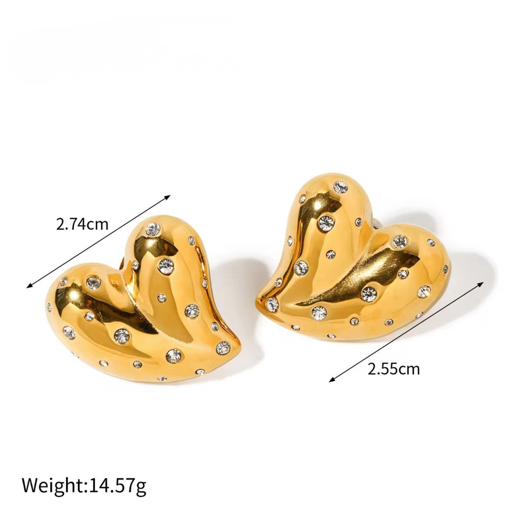 Studded Heart Earrings