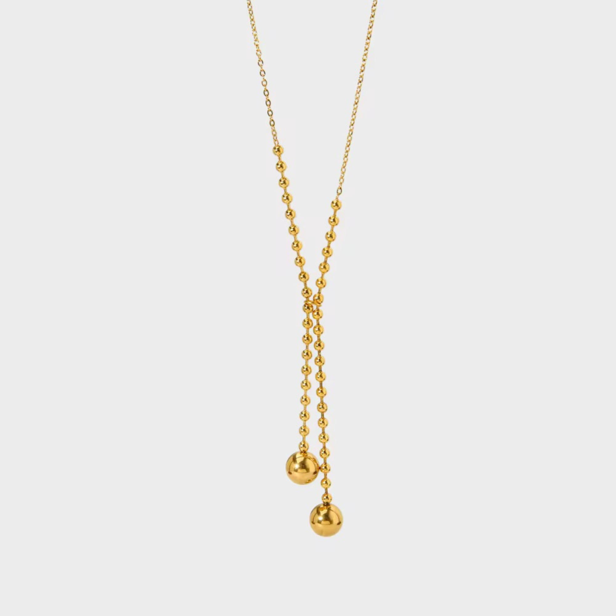 Dual Drop Ball Necklace