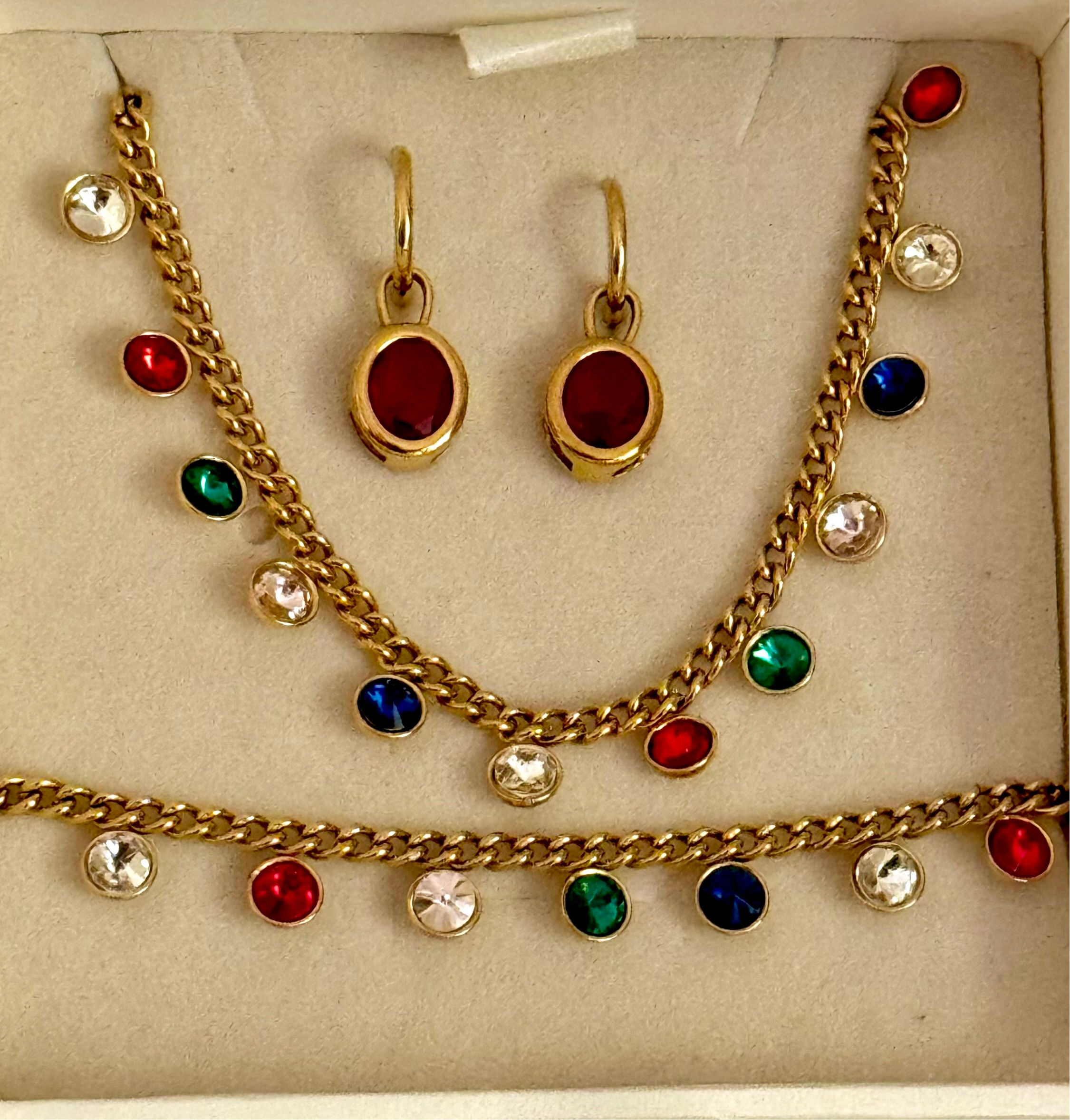 Luster Drop Set ( Necklace + Bracelet + Earrings)