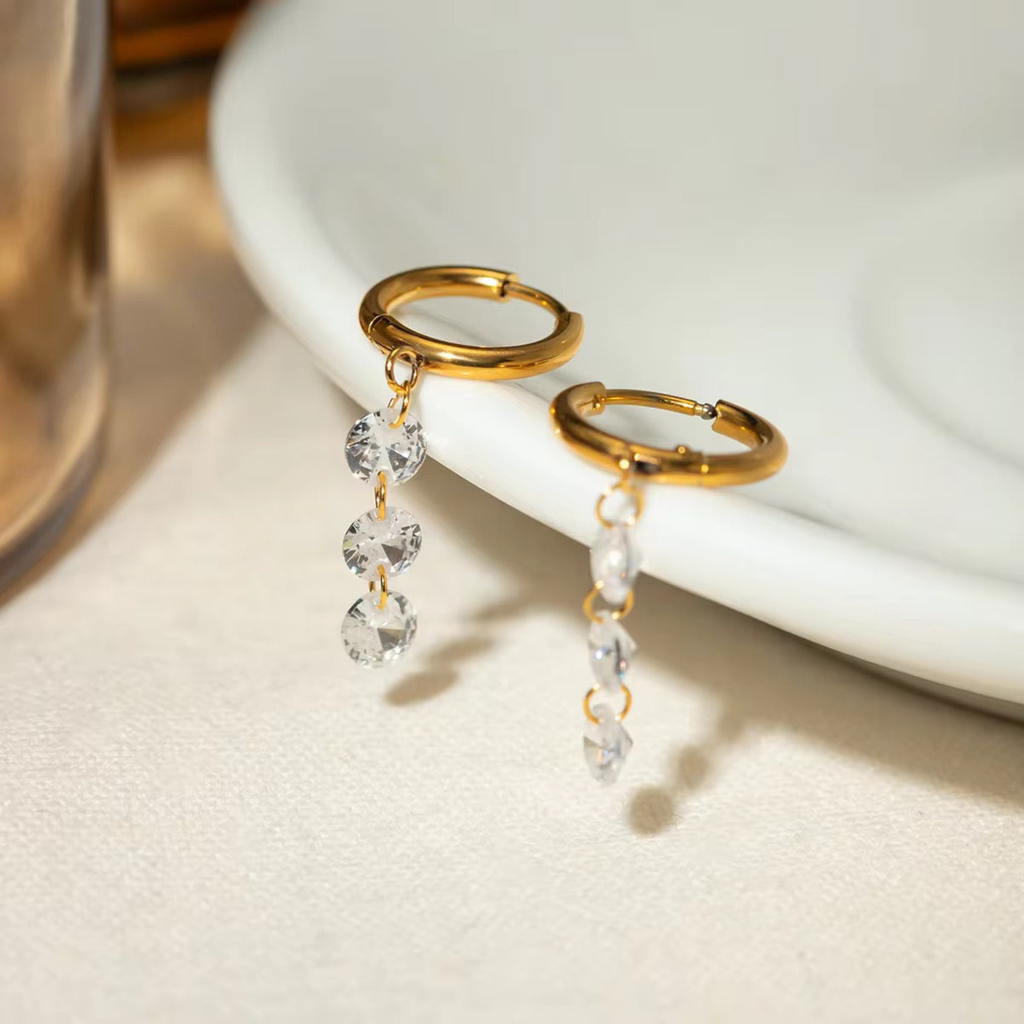 Zircon Drop Hoops