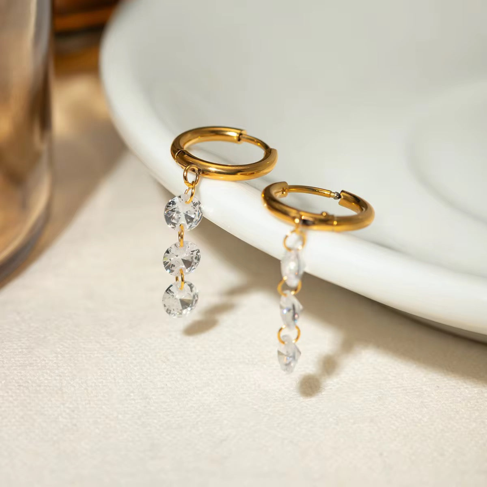 Zircon Drop Hoops