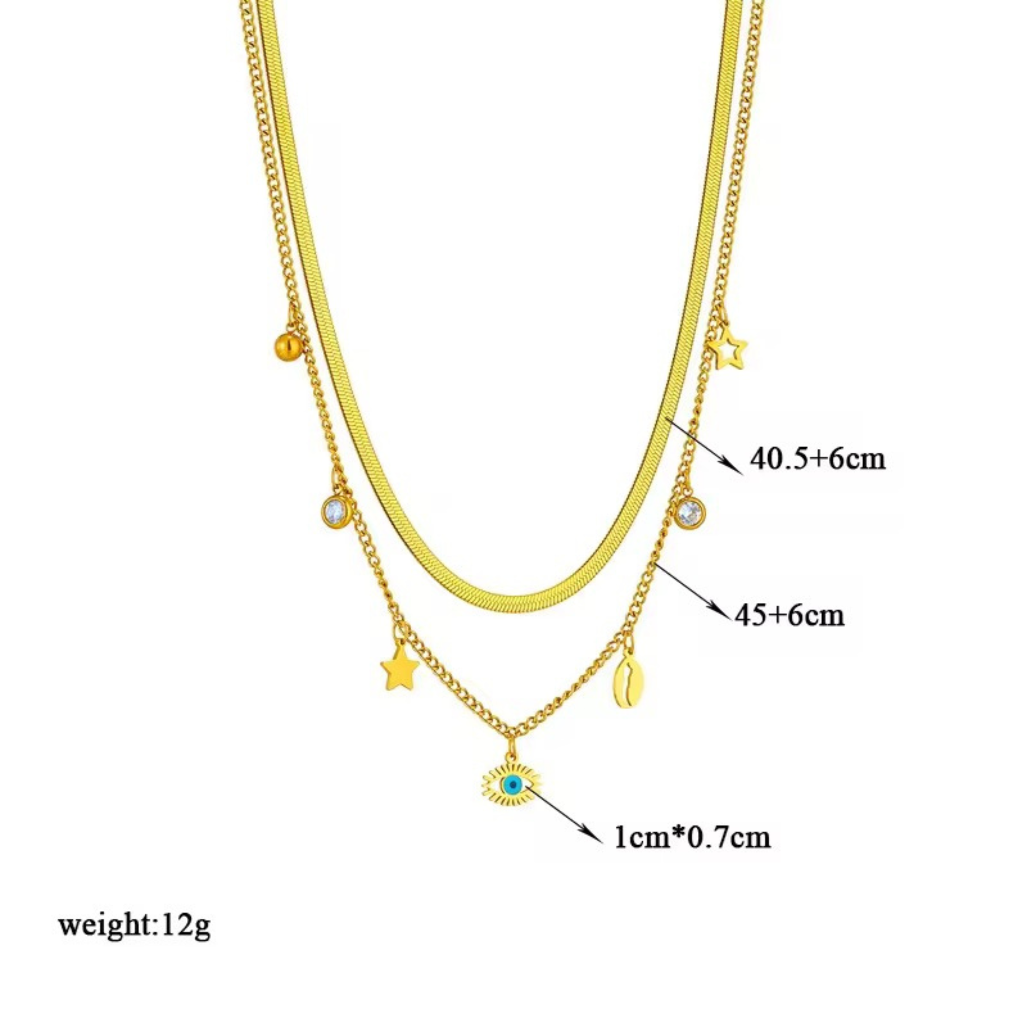 Evil Eye Multi Charm Necklace