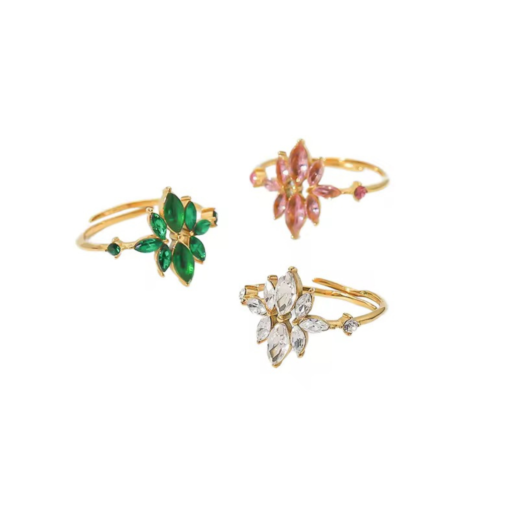 Autumn Floral Zircon Ring
